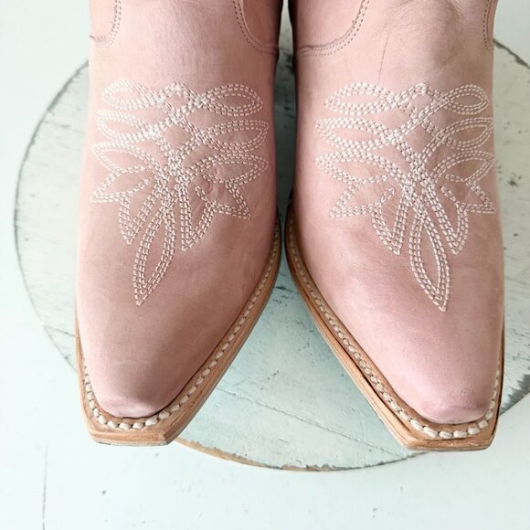 Lane Gallatin Womens Cowboy Boots 11 Pink Cowgirl Western Mid Calf Pointed Toe - Picture 6 of 11